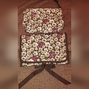 Thirty-One Floral Organizer & Pouch - Black, White, Pink